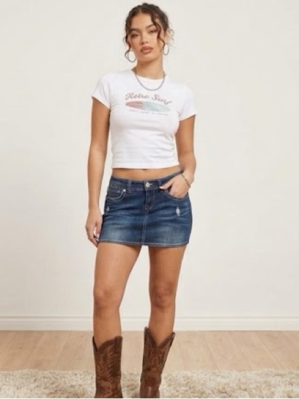 Hydraulic 90s Y2K VTG Denim Jean Mini Skirt Women’s Size 7/8 Embroidered Pockets